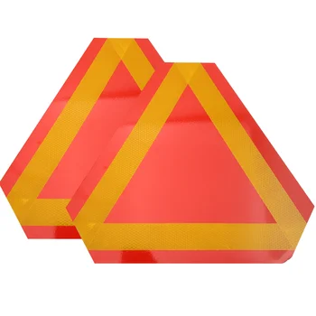 2 Pcs Carro Bandeira Triangular Refletor Triângulo Refletores De Veículos Os Sinais De Aviso Em Alumínio Acessório