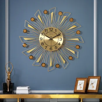 Moderno e minimalista de aço inoxidável do relógio de parede moda de luz de luxo Escandinavos office sala criativo decorativo relógio