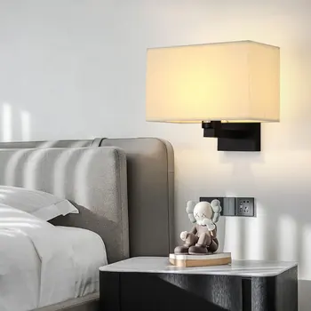 Quarto de cabeceira lâmpada de parede Indoor moderna e minimalista quarto lâmpada de cabeceira Hotel corredor criativo Americana, sala de estar lâmpada