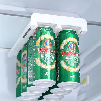 Refrigerador da Bebida Pode Armazenamento de Água com gás, Cerveja Bebida Pode Dispensador Duplo-linha de Titular de lata de Refrigerante Contêiner Frigorífico Organizador