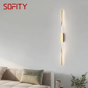 ULANI de Bronze Moderno Candeeiro de Parede, Lâmpada LED de 3 Cores Criativo Simplicidade de Ouro de Interiores, Luz de Cabeceira para a Home Sala