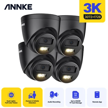 ANNKE 3K Dupla Luzes do IR Câmera de Rede Built-in mic duas luzes de Segurança Câmaras IP H. 265+ Suporte PoE Câmara Interior para o Exterior