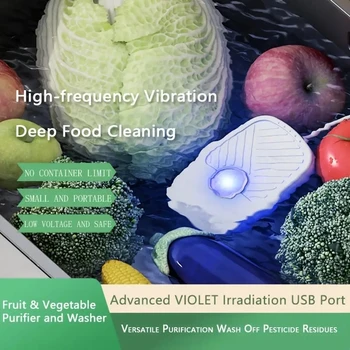 Do Vegetal de fruto Máquina de Lavar Ultra-sônico Portátil de Alimentos Aspirador USB Alimento Purificador de Ferramenta de Limpeza para o Lar