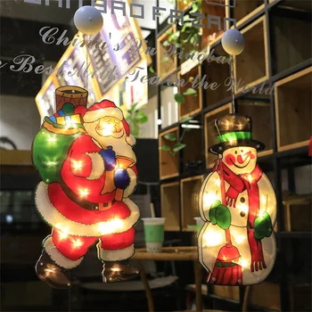 Natal Papai Noel LED Pendurado Luz do Natal Luz Bell Elk LED de Árvore de Natal, Luzes de Natal, Enfeites para Casa Navidad