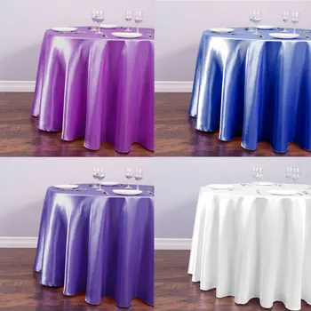 Toalha de mesa redonda de Cetim toalha de Mesa de Natal, Toalhas de mesa Azul Royal Tampa de Tabela Tabela de Sobreposição para a Festa de Casamento de Banquetes Decoração